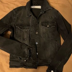 Zara black denim jacket, size Small